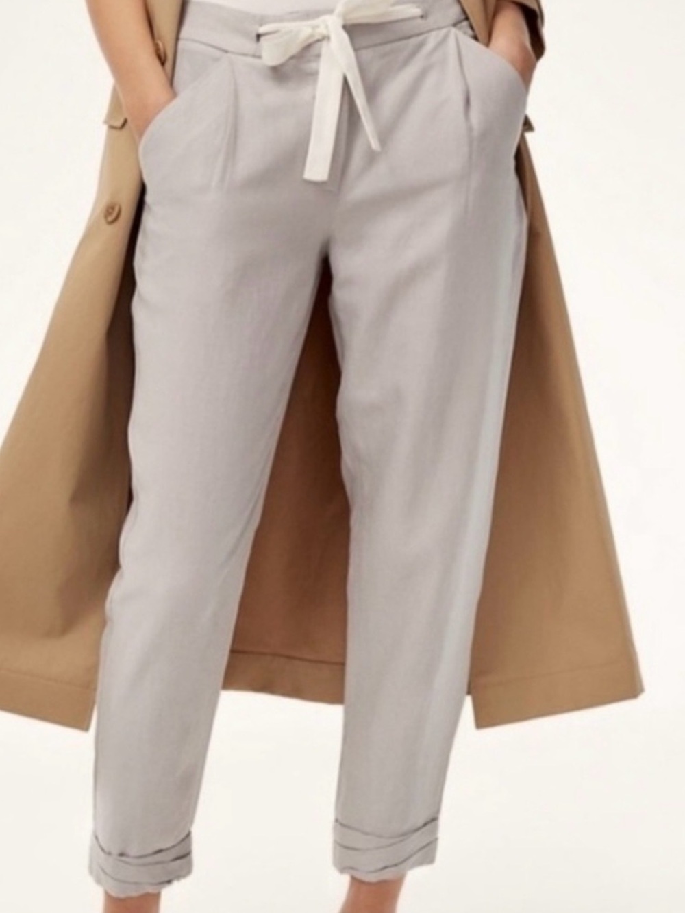 Aritzia Wilfred Linen Blend Allant Tie Front Size 0